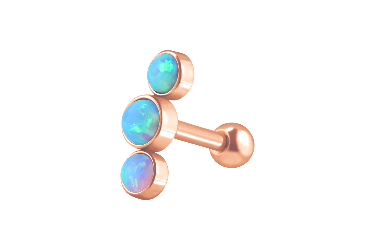 Chirurgenstahl Ohrpiercing 3 SYNTHETISCHE OPALE ++SALE++